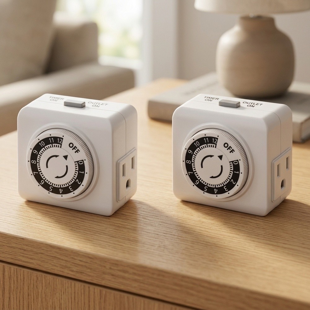 Timer Dual Outlet - Confezione da 2 Prese Meccaniche con